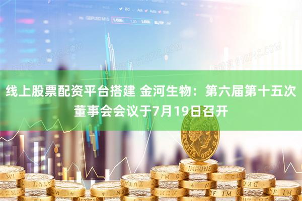线上股票配资平台搭建 金河生物：第六届第十五次董事会会议于7月19日召开