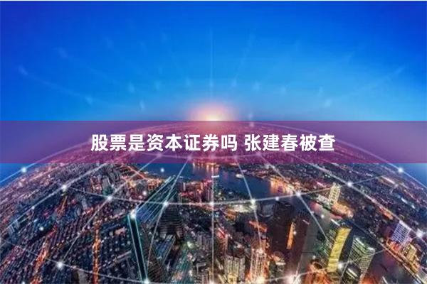 股票是资本证券吗 张建春被查