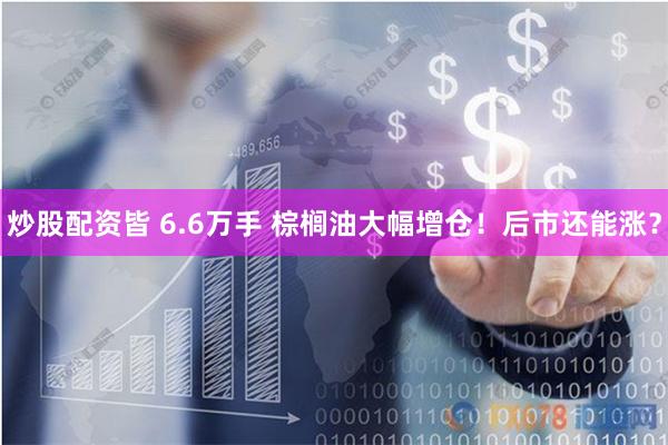 炒股配资皆 6.6万手 棕榈油大幅增仓！后市还能涨？