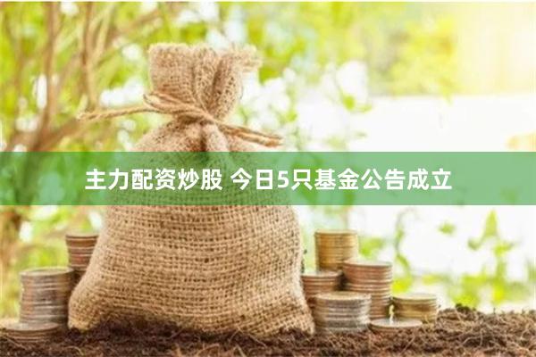 主力配资炒股 今日5只基金公告成立